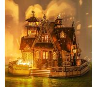 FUNPOLA LED 3D Puzzle de Madera de Campo Cottage Modelo - Kit DIY de maquetas para Construir para Adultos con Spark LED Lights - 3D Craft Arquitectura Rural Home Décor Regalo para Adultos