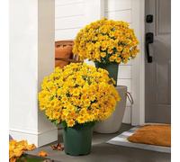 Funsdecor - Mamás artificiales de puesta de sol, flores artificiales para exteriores, madres artificiales realistas para exteriores, madres artificiales que se ven reales, margaritas falsas de otoño