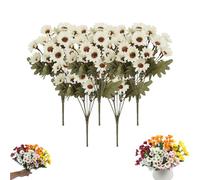 Funsdecor Mums, Artificial Mums For Outdoors, Waterproof & Windproof Faux Fall Flowers, Vibrant, Realistic & Low Maintenance, No Fading, for Outdoor Planters Porch Garden Patio (5 Bundle,#8)