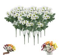 Funsdecor Mums, Artificial Mums For Outdoors, Waterproof & Windproof Faux Fall Flowers, Vibrant, Realistic & Low Maintenance, No Fading, for Outdoor Planters Porch Garden Patio (10 Bundle,#7)