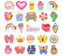 FUNSEE Dijes para zapatos para niñas de cocodrilo, 25 piezas de bonitos dijes de decoración de zapatos para niños, Kawaii, no al azar, diferentes dijes para zapatos, para mujeres, fiestas, regalo de