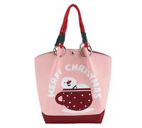 FUNSEED Bolsa de punto de poliéster con patrón navideño para hombre y mujer, adecuada para almacenamiento diario y uso festivo, Merry