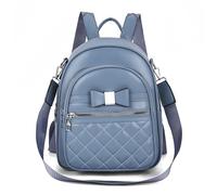 FUNSEED Mini mochila con lazo para mujer, de piel sintética, bonita mochila casual, Azul, S, Bonita