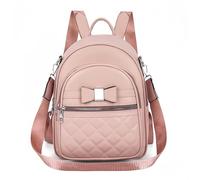 FUNSEED Mini mochila con lazo para mujer, de piel sintética, bonita mochila casual, Rosado, S, Bonita