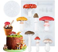 FUNSHOWCASE Life Like - Molde de silicona y vetas de arcilla polimérica de hongos para decoración de pasteles de fondant, modelar chocolate