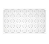 Funshowcase Mini bandeja de silicona para disco redondo por cavidad, 2,3 x 2,3 x 1 cm, 35 cavidades