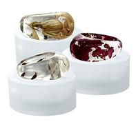 FUNSHOWCASE Molde de silicona para anillos de cóctel, arcilla líquida, resina epoxi, joyería, tamaños de 17 mm, 166 mm, 16 mm, talla 5-6 de EE. UU