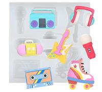 FUNSHOWCASE - Molde de silicona para fondant de los 80, diseño de la fiebre de discoteca, para decoración de pasteles, chocolate, arcilla polimérica