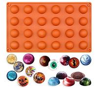 FUNSHOWCASE Molde de silicona semicircular para galletas, chocolate, té, fondant, caramelos, glaseado