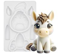 FUNSHOWCASE Molde para fondant, diseño de caballo de granja, 3.4 pulgadas de alto