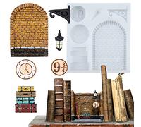 FUNSHOWCASE Molde silicona 9 y 3/4 puertas King's Cross Station para fundición resina epoxi fabricación joyas jardín hadas decoración pasteles fondant artesanía arcilla polimérica caramelo