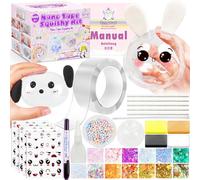 FUNSHOWCASE Nano Tape Bubble Kit with Clay, Marker, 6-Design Guide Squishy Maker Set