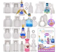 FUNSHOWCASE Pequeño contenedor de botella y tapón UV resina epoxi silicona molde de fundición de joyería 6 bandejas Set