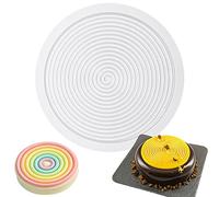 FUNSHOWCASE Tourbillon - Molde redondo de silicona para tartas de queso, mousse, galletas, chocolate, piruleta arcoíris, esmalte, capa, disco de pastel de 8 pulgadas de diámetro