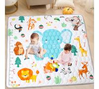 Funsland Alfombra Bebe Acolchada Plegable, Antideslizante Algodón Alfombras de Gateo, Mat Suelo para Bebe para Jugar en Casa, Tapete de Actividades Bebe para1 2 3 Años, Suave & Grues, Animales Patrón