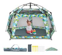 Funsland Tienda Tipi Infantil 3 4 5 6 Años - Carpa de Campamento de Playa Bebe Automática, Pop Up Tipi Niños, Carpa Bebes Castillo de Interior y Exterior Casa Juego Regalo Juguetes para Niños y Niñas