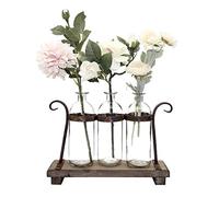 FUNSOBA Juego de florero rústico con Soporte para Botellas de Vidrio de Granja para decoración (3 jarrones Tipo B)