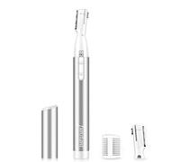 Funstant - Recortadora de cejas mejorada, recortadora de vello facial de precisión, funciona con pilas, maquinilla de afeitar para mujeres con peine, sin sensación de tirones, indolora para cara, barbilla, cuello, labios superiores, melocotón y pelusa