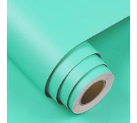 FunStick 40CM×6M Papel Pintado Pared Liso Color Verde Agua Papel Adhesivo para Muebles Infantil Revestimiento Verde Pared Habitacion Salón Vinilo Adhesivo Muebles Azul Claro Verdoso Armario Cocina