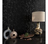 FunStick 40CMx6M Papel Pintado Autoadhesivo Negro Hojas Vinilos para Paredes de Comedor Baño Impermeable Papel Tapiz Paredes Dormitorio Negro Textura Vinilo Adhesivo para Muebles Armarios Estanterías