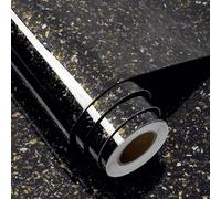 FunStick 60CM×5M Vinilo Adhesivo Marmol Negro Papel de Vinilo Adhesivo para Pared Cocina Terrazo Papel para Muebles Adhesivo para Mesa Impermeable Papel Adhesivo Marmol Negro Oro Vinilos Armarios