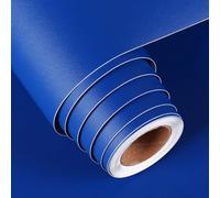 FunStick 60CM x 5M Papel Pintado Pared Dormitorio Azul Real Papel Tapiz Autoadhesivo Pared Vinilo Adhesivo Azul Oscuro Mate Vinilos Adhesivos para Cocina Baño Revestimiento Vinilos Escritorio Mesa