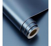 FunStick 60CMx5M Papel Adhesivo para Muebles Cocina Azul Vinilo Adhesivo Color Metalico Papel Pintado para Armarios Refrigeradores Impermeable Vinilo Pared Azul Dormitorio Vinilos Encimera Mesa Cocina