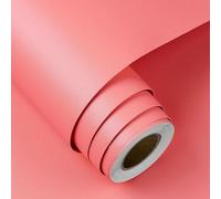 FunStick Papel Pintado Armario Cocina Papel de Pared Niña Rosa Dormitorio Autoadhesivo Vinilo Decorativo Pared Infantil Habitación Salon Impermeable Vinilo Adhesivo Muebles Rosa Coral Infantil 40CM×2M