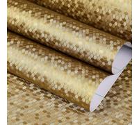 FunStick Papel pintado autoadhesivo de 40 cm × 6 m, aspecto de metal, para muebles de cocina, encimera, armario, lavavajillas, resistente al agua, estructura de metal, colmena de abejas