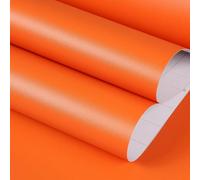FunStick Papel Pintado Autoadhesivo Naranja Quemado Papel Pintado Liso Pared Dormitorio Baño Impermeable Vinilo Adhesivo Naranja Mate Vinilo Adhesivo Cocina Mesa Escritorio Vinilos Habitación 40CMx2M