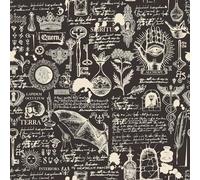 FunStick Papel Pintado Autoadhesivo Negro Antracita Alquimia Magia Gótico Papel Tapiz Paredes Misterioso Habitacion Dormitorio Vinilo Adhesivo Negro Pared Decorativos Vinilos para Muebles 44.5CM×3M