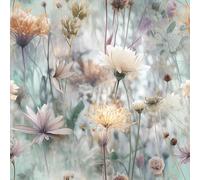 FunStick Papel Pintado Flores Gris Papel Adhesivo para Muebles Dormitorio Baño Vinilo Adhesivo Flores Silvestres Diente de León Gris Impermeable Vinilos de Pared Decorativos Salon Floral 44.5CM×3M