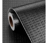 FunStick Papel Pintado Pared Negro Texturizado Papel Pintado Autoadhesivo para Dormitorio Baño Papel Adhesivo para Muebles Negro Vinilo Adhesivo Muebles Armario Cajones Papel Tapiz Pared Negro 30CM×5M