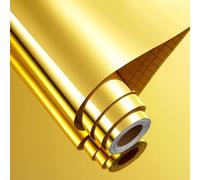 FunStick Pegatinas de Espejos Decorativos de Pared Adhesivos 30CM X 2M Hojas de Espejo Dorado Flexibles Azulejo de Espejos Adhesivos de Pared Baño sin Vidrio Pegatinas Pared Espejo Vinilo Adhesivo Oro