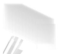 FUNSUEI 24 hojas de plástico PET transparente A4, plantilla en blanco de 0.3 mm de grosor para manualidades, marcos de fotos y fabricación de pósteres, flexible y ligera