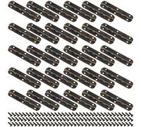 FUNSUEI 30 bisagras de piano de bronce de 65 x 15 mm, mini bisagras de bronce antiguo con tornillos, bisagras pequeñas para joyero, armario, muebles