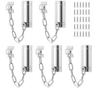 FUNSUEI 5 cadenas de bloqueo de puerta delantera, cadena de seguridad de acero inoxidable, cadena de puerta corredera con tornillos, cadena de seguridad de puerta para el hogar, hotel, montaje en