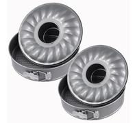 FUNSUEI Juego de 2 Moldes Desmontables 26 cm y 24 cm Antiadherente Acero al Carbono para Tartas de Queso, Bizcochos y Postres