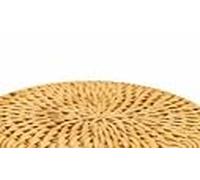 FUNSUEI Juego de 2 posavasos de ratán trenzado a mano, 12 posavasos para bebidas con 2 soportes, posavasos redondos de 10 cm, color marrón claro para tazas, jarrones