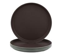 FUNSUEI Juego de 4 bandejas antideslizantes de 28 cm, para camareros, bandejas para servir, antideslizantes, redondas, para cafetería, bar, restaurante