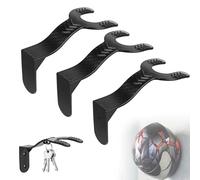 Funtery 3 soportes para casco de pared, soporte para casco de moto, soporte para casco de moto, montaje en pared, soporte para casco para colgar llaves y casco de motocicleta