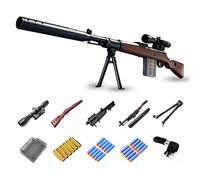 Rifle de Francotirador de Espuma 98K con Alcance 20 Dardos Oficiales 6 Casquillos de Bala Rifle de Francotirador de Juguete Manual para Mayores de 8 años-98k