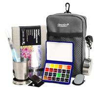 Funto Kit de Acuarelas de Viaje Profesional - 24 Colores de Alta Pigmentación, Set de Pintura Portátil con Bolso Cruzado, Bloc de Dibujo - Mini Set Todo en Uno para Artistas y Paisajismo al Aire Libre