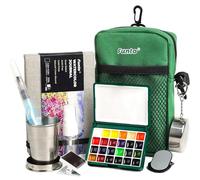 Funto Kit de Acuarelas de Viaje Profesional - 24 Colores de Alta Pigmentación, Set de Pintura Portátil con Bolso Cruzado, Bloc de Dibujo - Mini Set Todo en Uno para Artistas y Paisajismo al Aire Libre