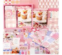 Funto Scrapbooking Kit (155 PCS), Serie Warm Mail - Mi Amor, Perfecto para Materiales de Scrapbooking Bullet, Planner DIY Arts Craft Collage