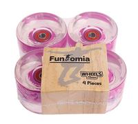 FunTomia® - 4 ruedas LED para longboard, 70 x 51 mm, 86 A, con 8 rodamientos de bolas Mach1® ABEC-11, 4 Stück lila LED Rollen, 70mm Durchmesser / 51mm Laufflächenbreite