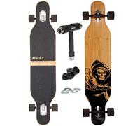 FunTomia Camber Longboard con rodamientos de cerámica Mach1 en Flex1 Drop Through Cruiser Freeride Skate Full Board con T-Tool