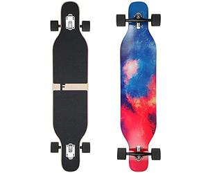 FunTomia Longboard con 2 niveles flexibles - Monopatín Drop Through Cruiser - Rodamiento de bolas Mach1 Speed - Herramienta en T
