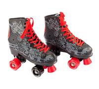 FunTomia Retro Quad Patines Disco con 4 Ruedas - en Diferentes tamaños 30-42 (Negro, 30)