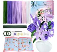 Funtopia - Juego de 540 limpiadores de tuberías para manualidades, kit de flores para limpiar tuberías con instrucciones (idioma español no garantizado), tallos de chenilla para hacer flores, ramos de